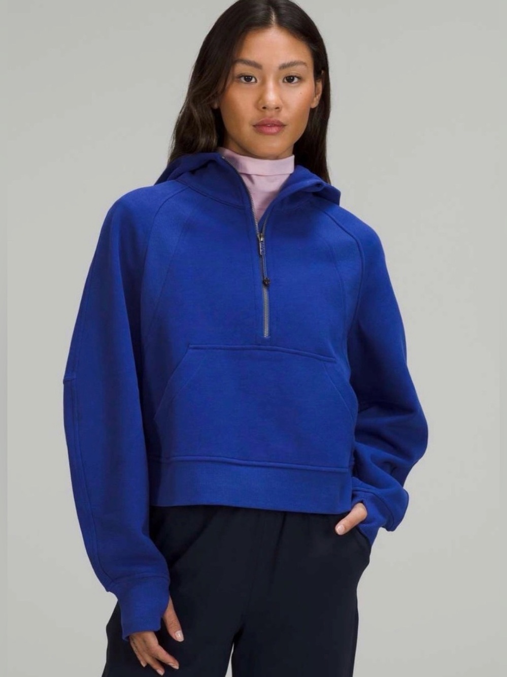 lululemon Scuba Oversized Half-Zip Hoodie (NWT) in Larkspur (Blue)